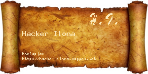 Hacker Ilona névjegykártya